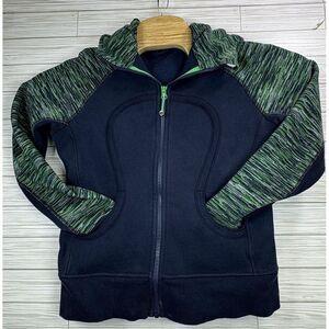 Lululemon Athletica No Size ?Sz‎ "M" Scuba Hoodie* Stretch Jacket Nvy/Green